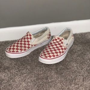 Slip on Red checker board vans